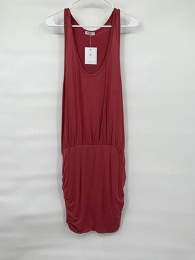 La Clef NWT rose ruched tank dress